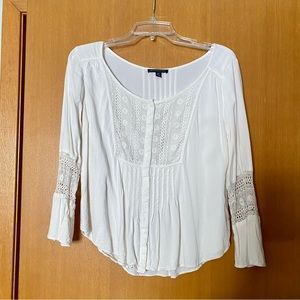 AE Cream Peasant Blouse